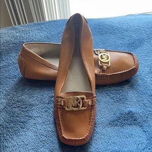 Michael Kors Brown Loafers with Gold Accent
